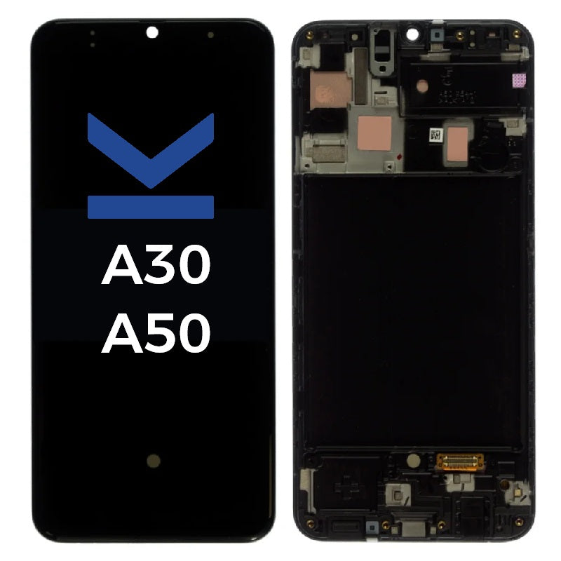 Pantalla OLED Samsung Galaxy A50 / A30 con Marco y Huella